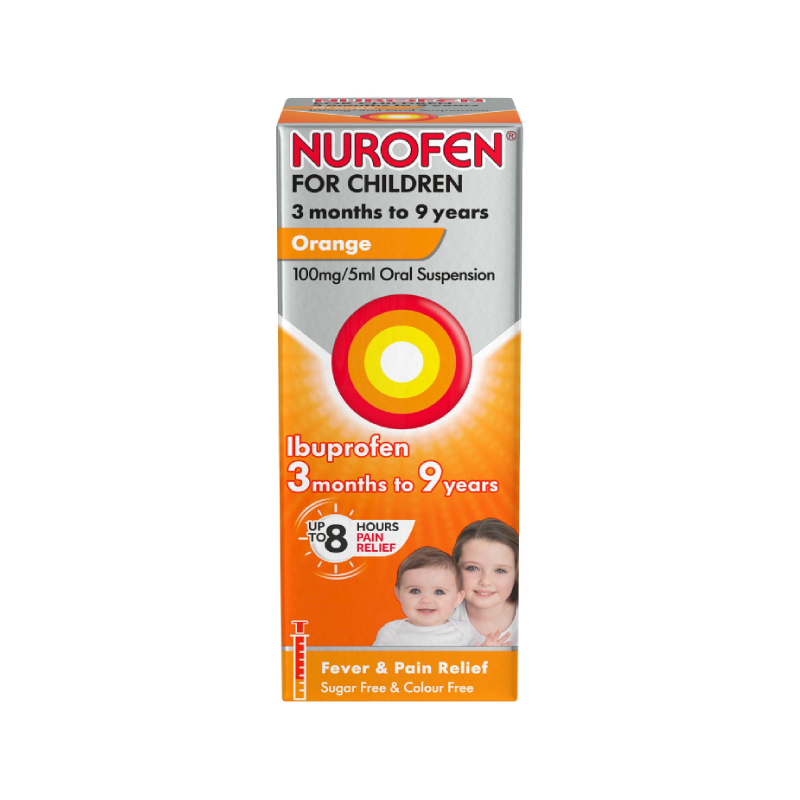 Nurofen for Children Ibuprofen Orange Oral Suspension 3 Months to 9 Years 100ml