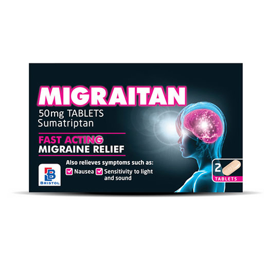 Migraitan 50 mg Tablets Sumatriptan