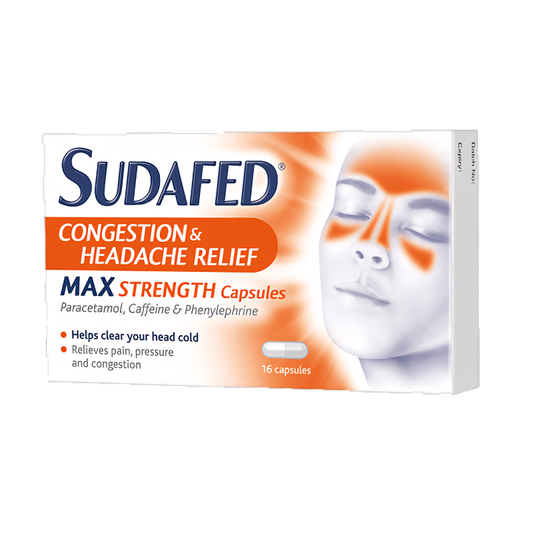 Sudafed Congestion & Headache Relief Max Strength Capsules
