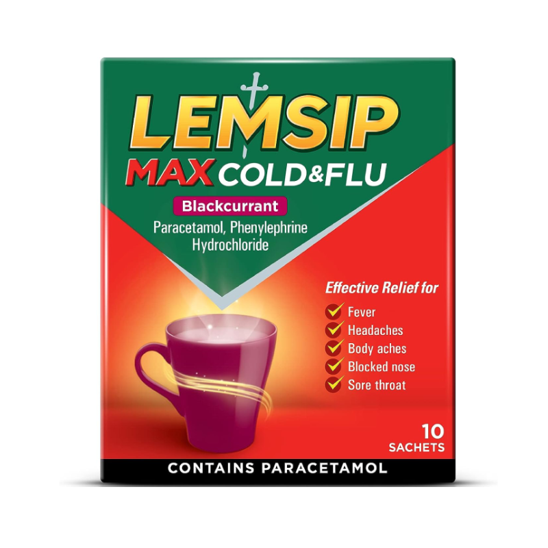 Lemsip Cold & Flu Blackcurrant Sachets