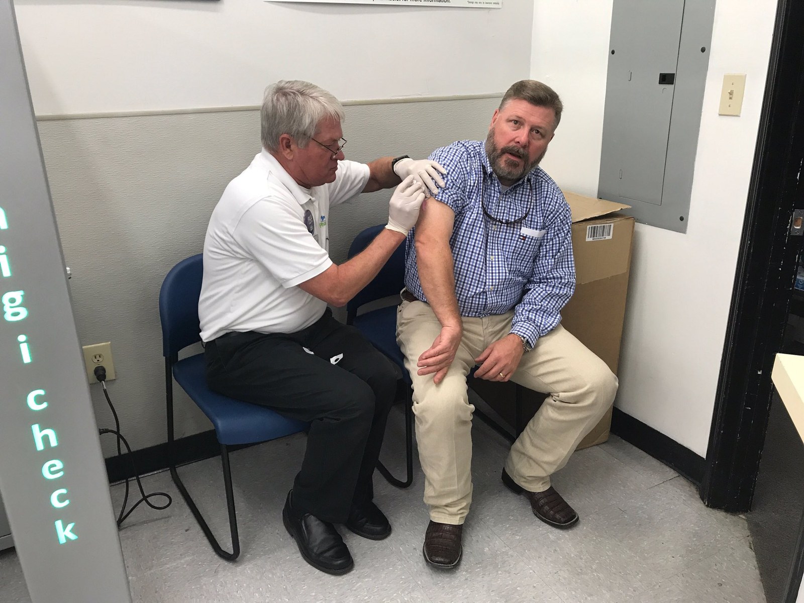 A travel vaccine being given in the arm