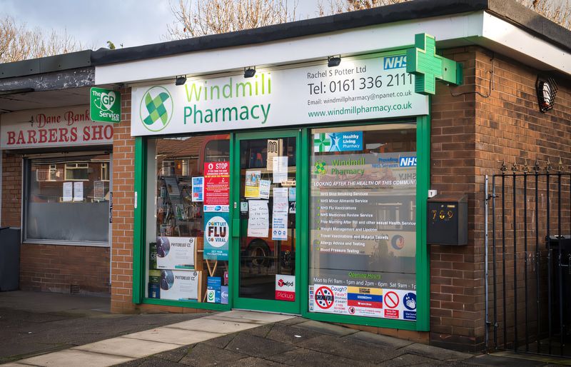 The front of Windmill Pharmacy on Windmill Lane